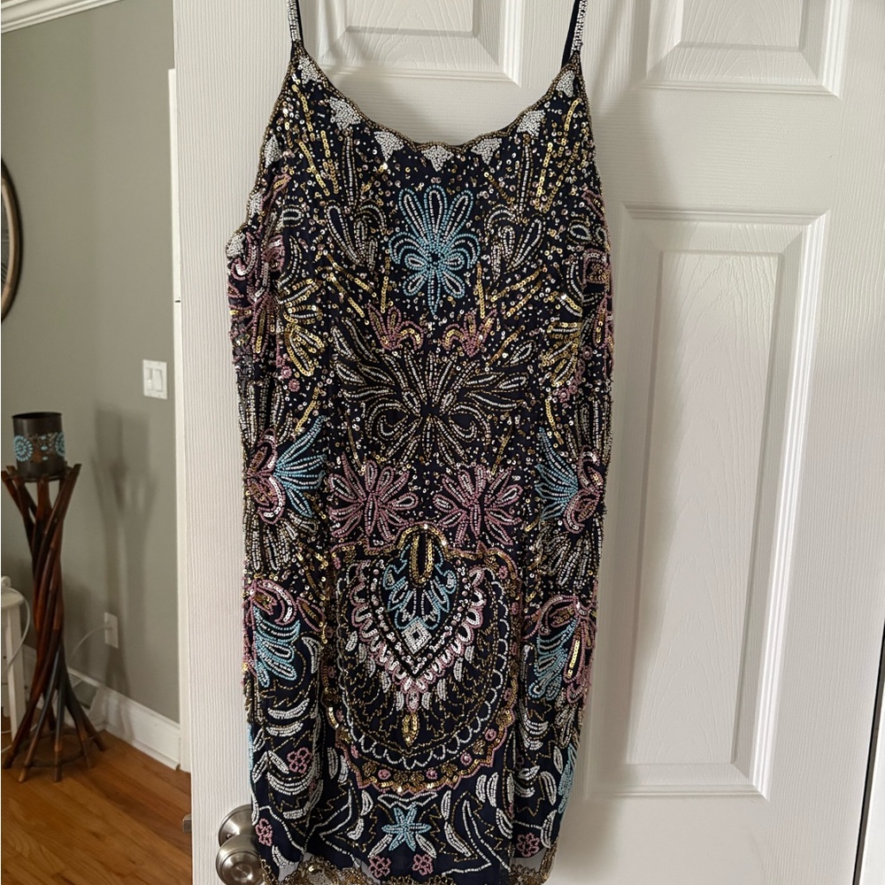 Elegant Multicolor Beaded Dress